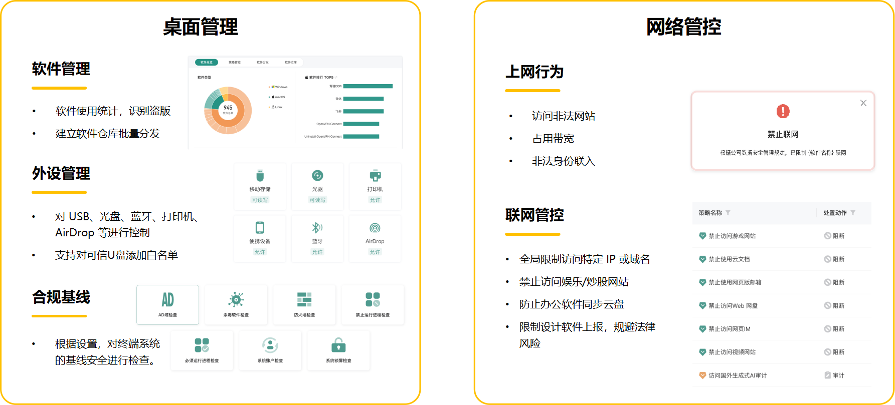 ALL in one 场景 - 桌管、网络管控、防病毒