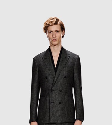 羊毛-羊绒暗门襟大衣